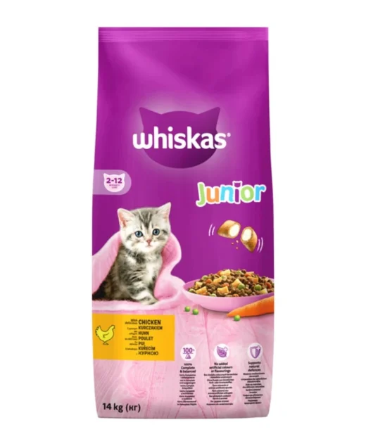 WHISKAS - Suva hrana za mačiće, Junior Piletina 14kg