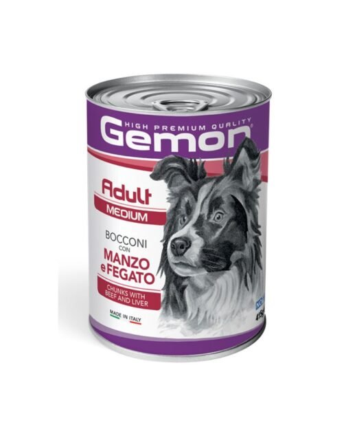GEMON - Konzerva za odrasle pse srednjih rasa, Govedina i jetra, 415gr
