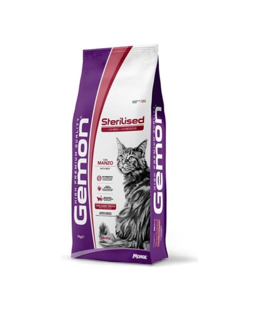 GEMON Sterilized - Suva hrana za odrasle mačke, Govedina i pirinač 7kg