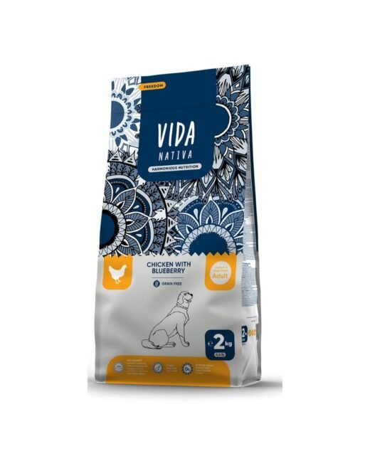 Vida Nativa - Prirodna suva hrana za odrasle pse srednjih i velikih rasa, Piletina i borovnica 15kg