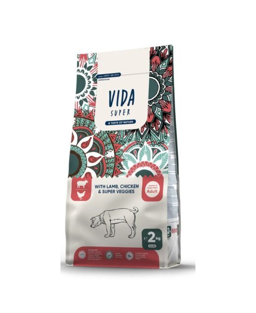 Vida Super - Hrana za odrasle pse srednjih i velikih rasa, Jagnjetina, piletina i povrće, 12kg