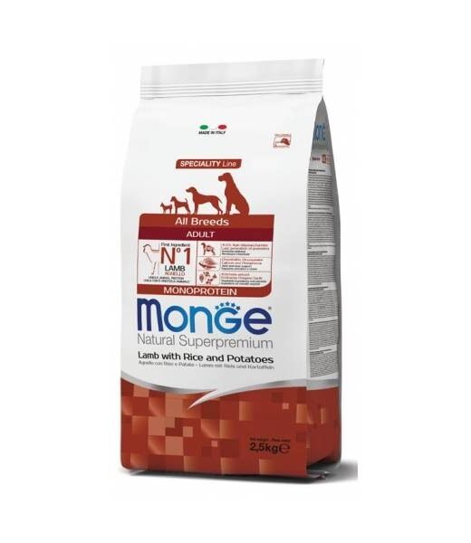 MONGE - Suva hrana za odrasle pse svih veličina, Jagnjetina 12kg