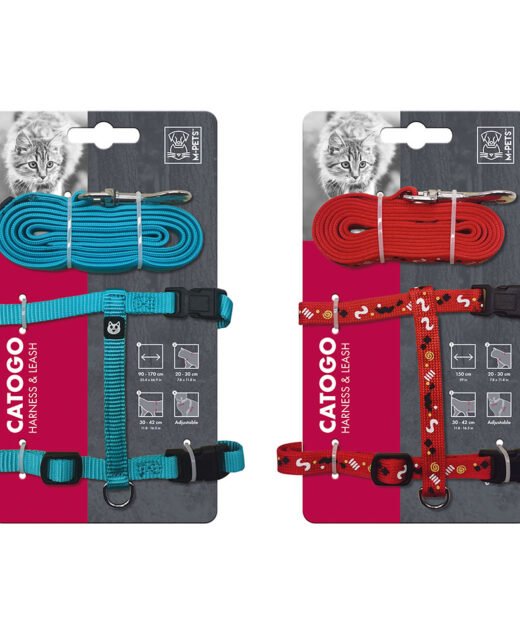 M-PETS Catogo - Povodac i am za mačke – plava i crvena