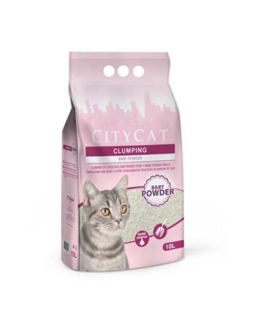 CITYCAT - Posip za mačke, Bebi puder, 10L