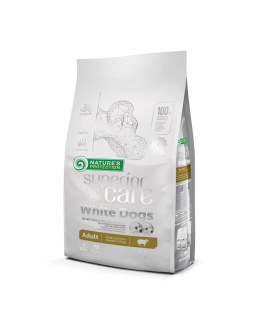 NATURE’S PROTECTION – Hrana za odrasle malih i mini rasa sa belom dlakom, Jagnjetina, 1.5kg