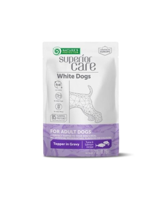 NATURE'S PROTECTION Superior Care - Vlažna hrana za odrasle pse bele i svetle dlake, Tuna i losos 70gr