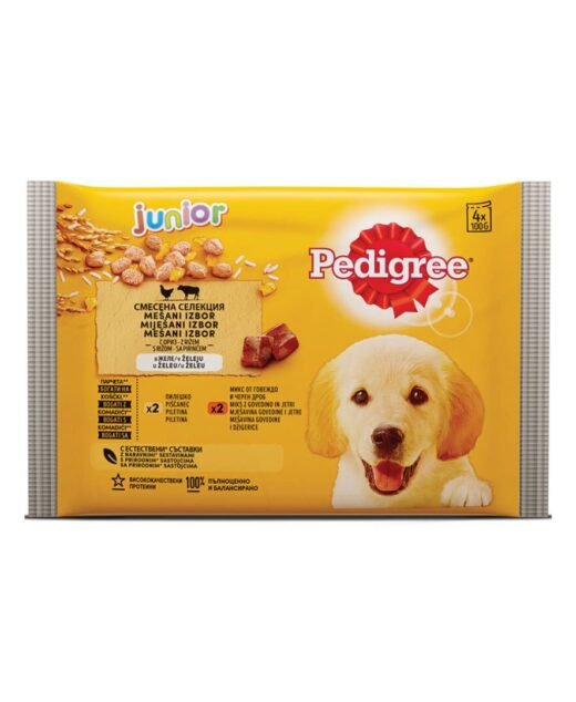 PEDIGREE Junior - Vlažna hrana za štence, 4x100gr