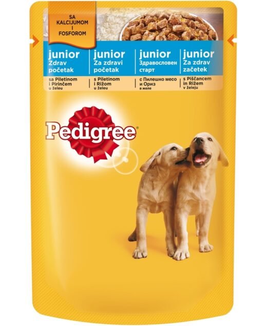 PEDIGREE Junior - Vlažna hrana za štence, Piletina u želeu, 100g