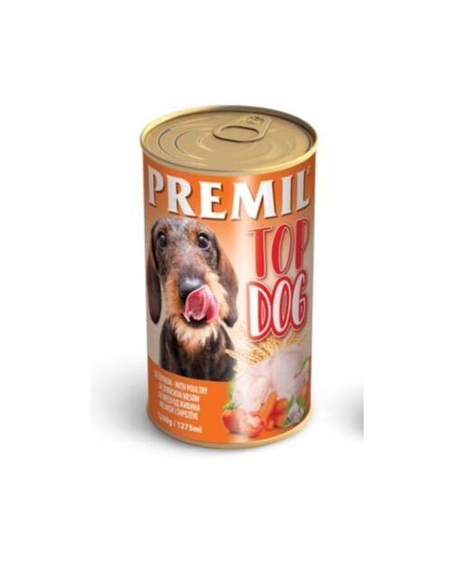 PREMIL Top Dog - Kompletna vlažna hrana za odrasle pse, Piletina, 1240g
