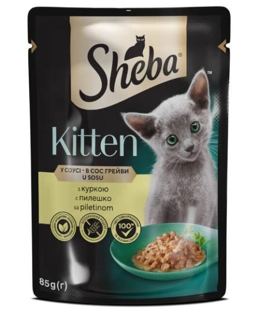Sheba Junior Piletina u sosu 85g – Vlažna hrana za mačiće