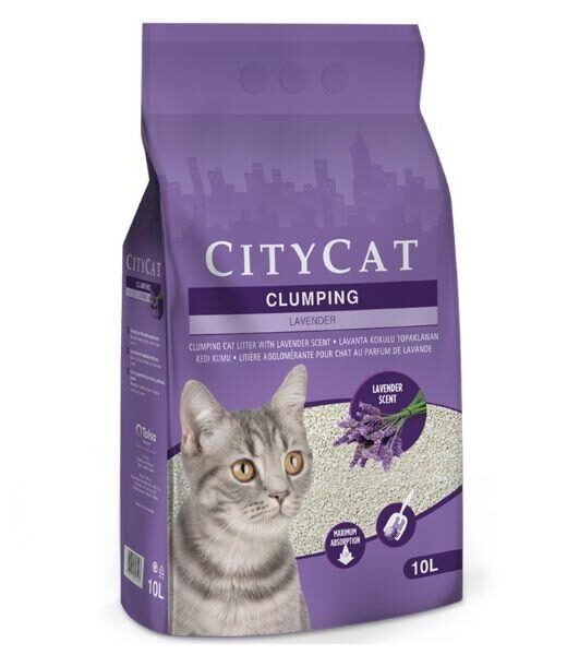 CITYCAT – Grudvajući posip za mačke sa mirisom lavande, 10l