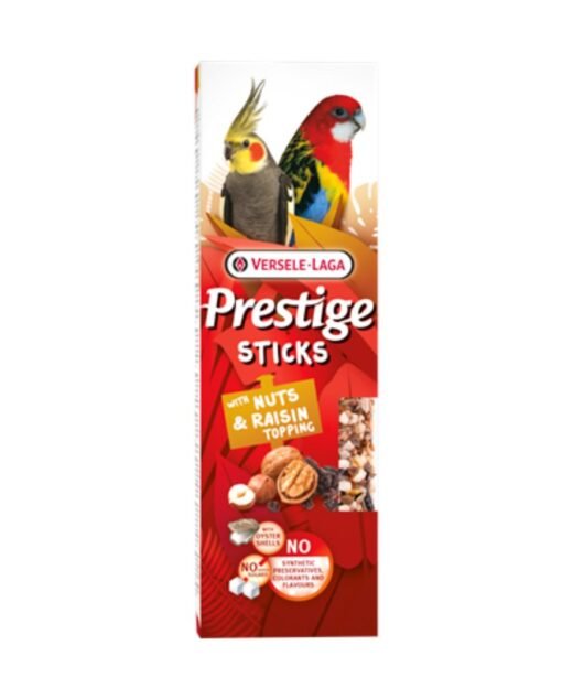 VERSELE LAGA Prestige - Štapići za srednje papagaje, Orasi i preliv od grožđica