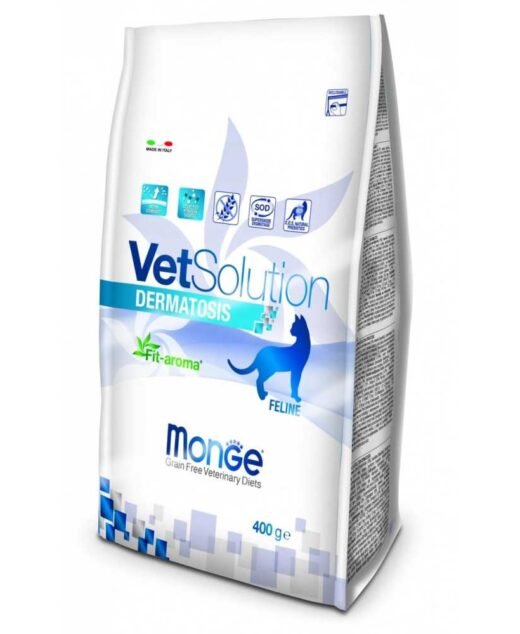 MONGE VetSolution Dermatosis – Veterinarska hrana za mačke sa problemima kože i dlake, 400g