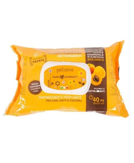 Vlažne maramice za pse i mačke, Ulje papaje - (40 kom)