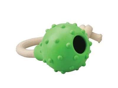 KALE igračka rubber and rope - zelena, plava i narandžasta