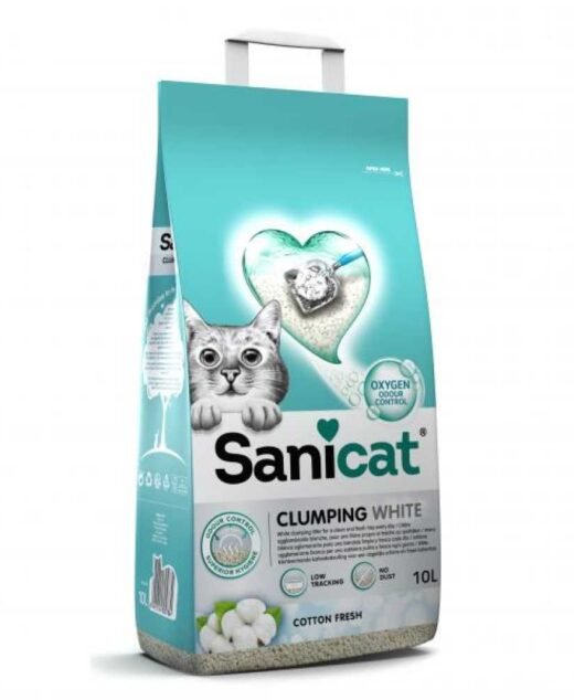 SANICAT Clumping White – grudvajući posip za mačke (8l)
