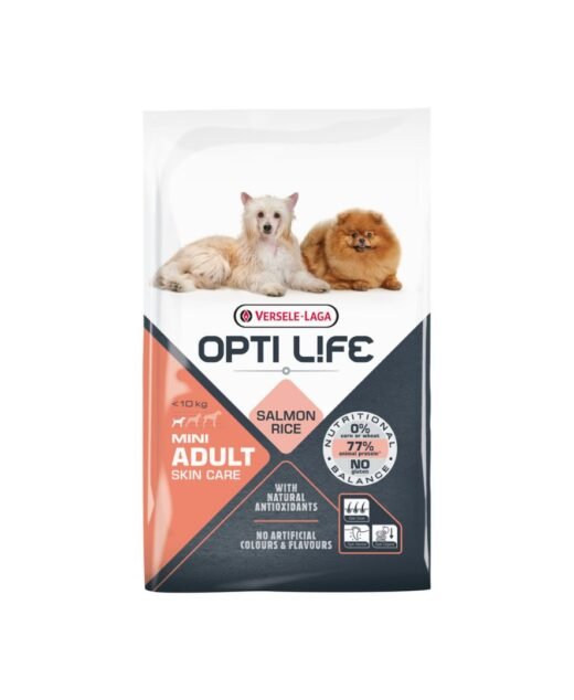 VERSELE LAGA Opti Life - Hrana za male pse sa osetljivom kožom i dlakom, Losos i pirinač, 7.5kg