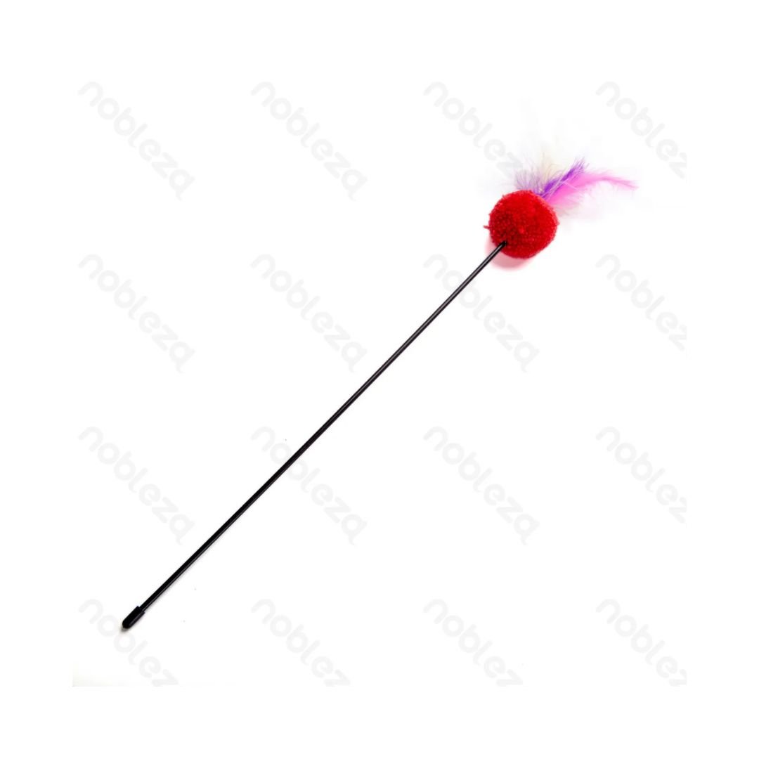 NOBLEZA - Štapić za mačke sa perjem i šarenim lopticama