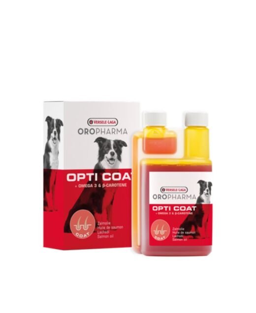 VERSELE LAGA Opti Coat - Dodatak ishrani za zdravu kožu i sjajnu dlaku pasa, Ulje od lososa, 250ml