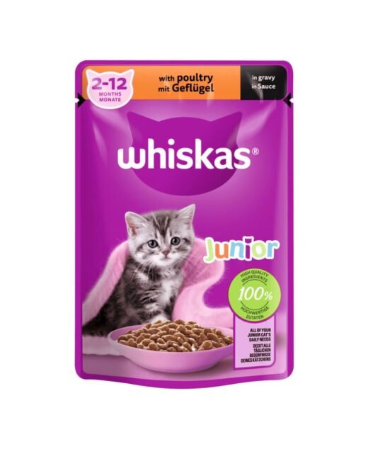 WHISKAS Junior - Hrana za mačiće, Živina u sosu, 85g